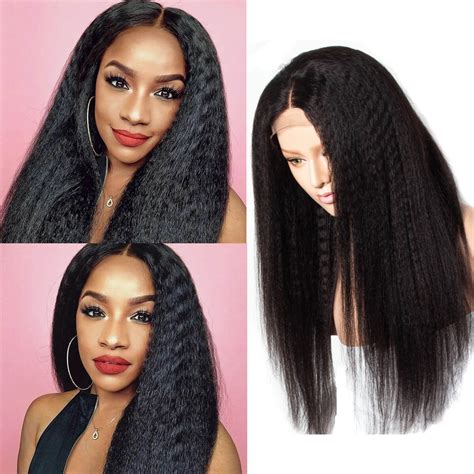 Brazilian Kinky Straight 360 Lace Frontal Wig 180 Density Celie Hair