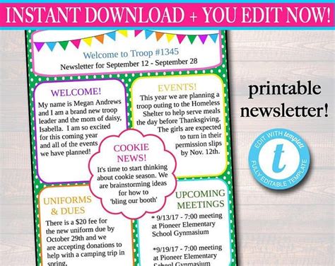 Editable Pto Pta Recruitment Flyer Printable Handout School Etsy