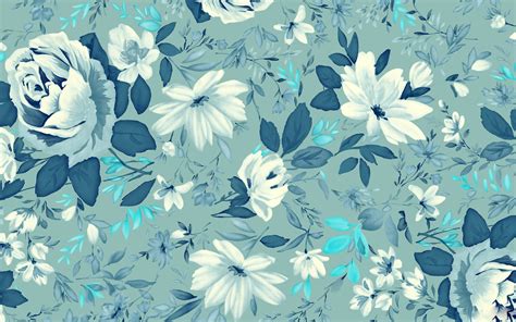Blue Flowers Pattern Hd Wallpaper