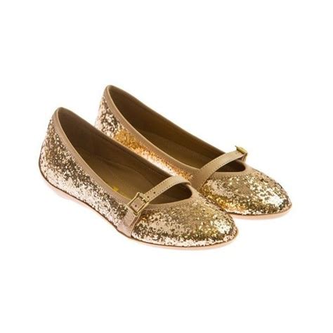 Salvatore Ferragamo Girls Gold Glitter Shoes With Strap 1320 Brl