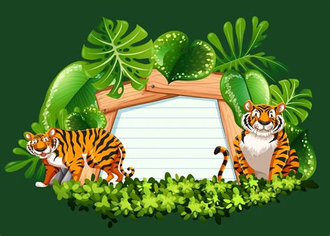 Frame Template With Wild Tigers 298170 Vector Art At Vecteezy