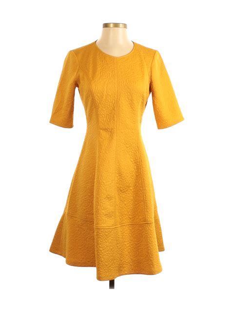 Calvin Klein Women Yellow Casual Dress 4 Ebay