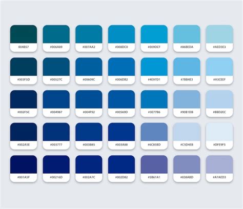 Premium Vector Blue Color Palette With Hex