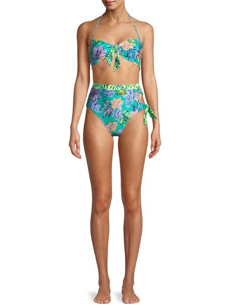 No Boundaries No Boundaries Juniors Etched Floral Swimsuit Bikini