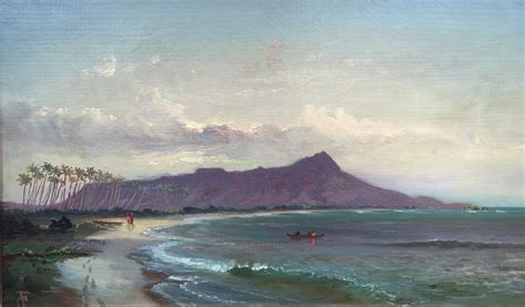 Charles Furneaux 1835 1913 Diamond Head Waikiki Beach