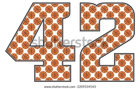 Number Forty Two Basketball Ball Pattern Stock Vector Royalty Free