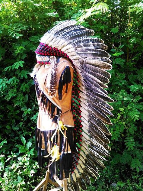 Extra Large Turkey Feather Headdress Chief Indian Headpiece