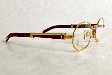 Cartier Giverny 22k Gold Vintage Glasses Precious Wood New Old Stock Full Set