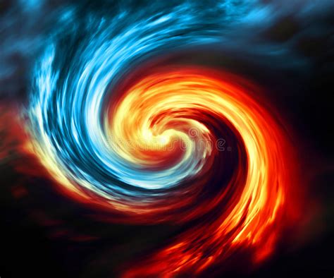 Fire And Ice Abstract Background Red And Blue Smoke Swirl