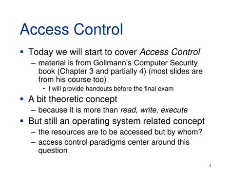 Ppt Access Control Powerpoint Presentation Free Download Id5780514