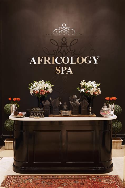 This sleek reception desk for a salon is the sort of thing that is perfect for anyone who wants to take their salon and change up the decor that is used in it. Reception area at the Africology Spa | Spa decor, Spa ...