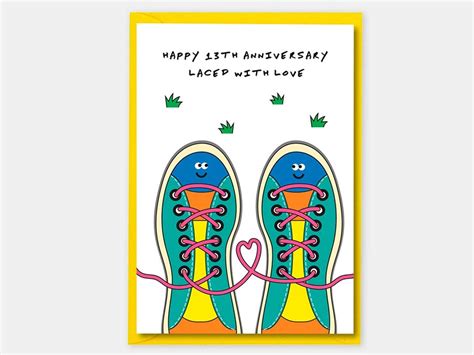 13th Anniversary Card Lace Anniversary Card Funny 13 Year Thirteenth