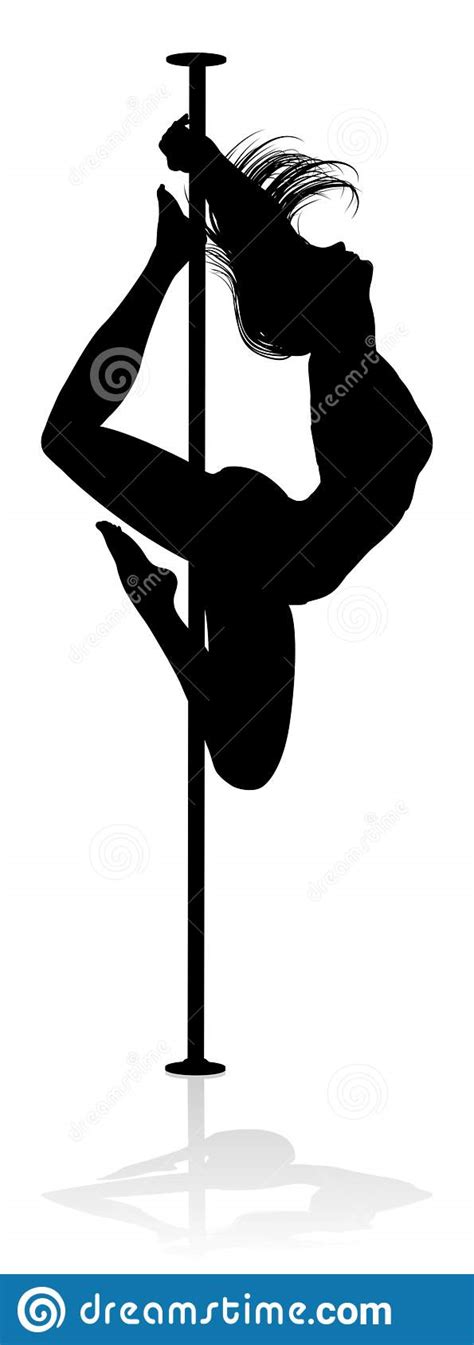 Pole Dancing Woman Silhouette Stock Vector Illustration