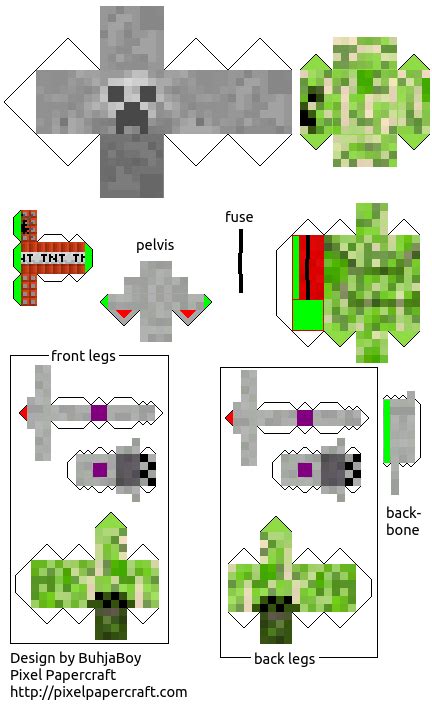 Papercraft Creeper Anatomy Paper Crafts Creepers Minecraft Drawings
