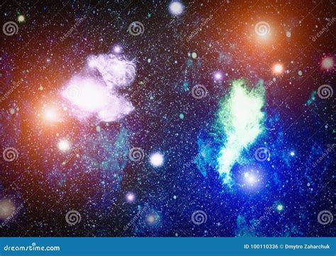 Colorful Starry Night Sky Outer Space Background Stock Illustration