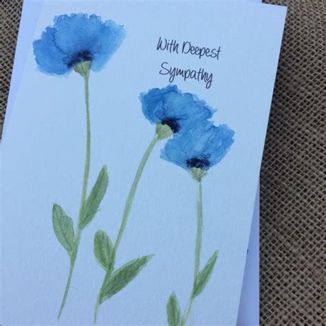Sympathy Card Watercolor Sympathy Card Condolence Card One Of A Kind
