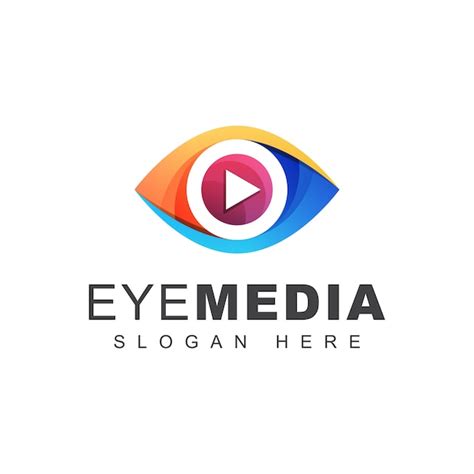 Premium Vector Color Eye Visual Media Logo Look Media Technology Or