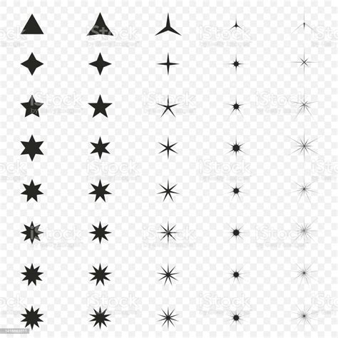 Stars Collection Star Vector Icons Black Set Of Stars Stock