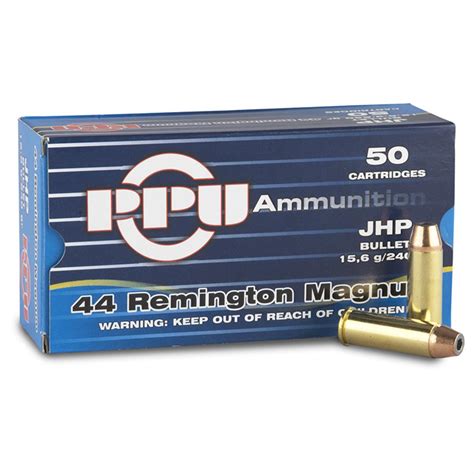Ppu 44 Rem Mag Jhp 240 Grain 50 Rounds 222463 44 Remington