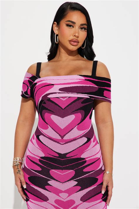 Naomi Heart Maxi Dress Pink Fashion Nova Dresses Fashion Nova