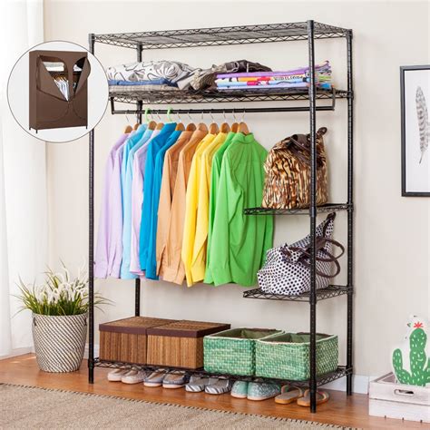 Garment racks └ home organization └ household supplies & cleaning └ home & garden all categories antiques art baby books business & industrial cameras & photo cell phones & accessories clothing, shoes & accessories coins & paper money collectibles computers/tablets. LANGRIA Heavy Duty Wire Shelving Garment Rack Clothes Rack ...
