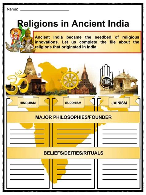 Ancient India Facts Worksheets Religion And Culture For Kids