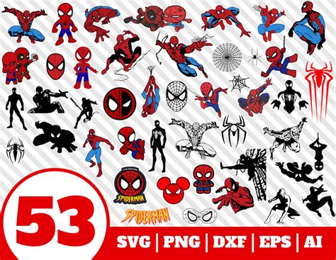 53 SPIDERMAN SVG BUNDLE spiderman clipart spiderman vector | Etsy