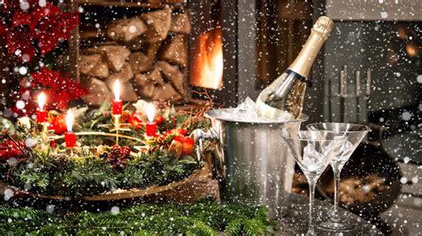 Bonne Année 2019 Verres Champagne Table Fêtes Décorations