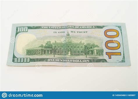 The Back Of A One Hundred Dollar Bill Stock Photo Image Of Money