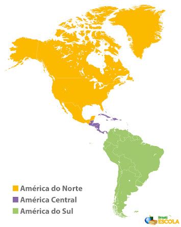 Mapa De América Colores Brillantes Mapa Político Detallado Y Alto Del