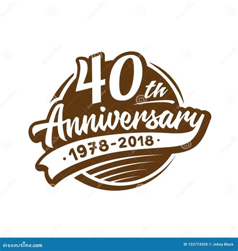 40 Years Anniversary Design Template Vector And Illustration 40th