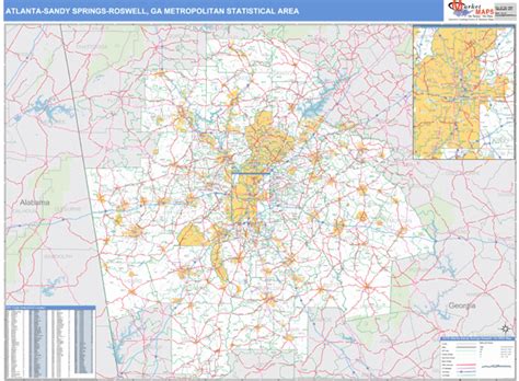 Atlanta Sandy Springs Roswell Metro Area Ga 5 Digit Zip Code Maps Basic