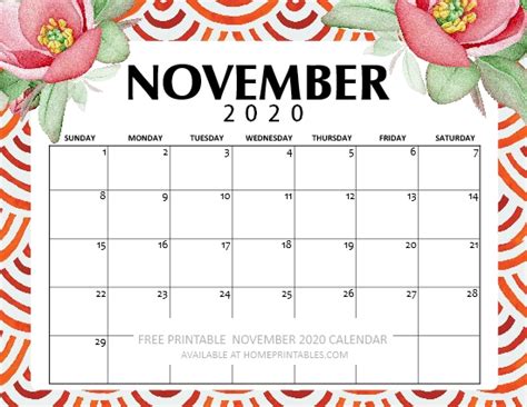 10 Free Printable November Calendars In Pdf For Instant Download
