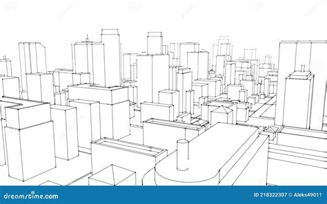 Architectural Sketchcity Skyscrapers Big Cities Cityscapes And