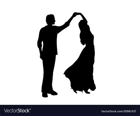 Silhouette Man And Woman In Dance Royalty Free Vector Image