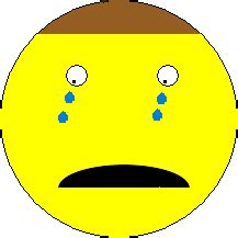 You can usually show tears with a t, ; File:Crying emoticon.PNG - Wikimedia Commons