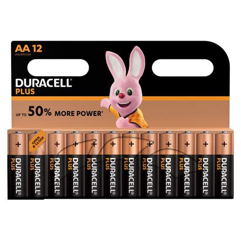 Pile Duracell Aa Lr6 Plus Power Alcalines 15v Blister De 12 Piles
