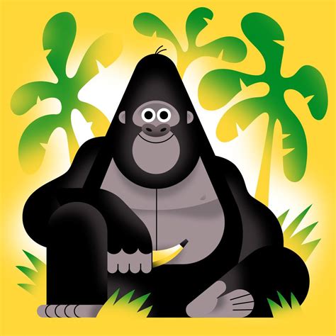 Gorilla on Behance | Gorilla illustration, Animal illustration, Character drawing