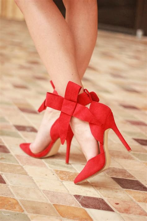 Wrapped In Suede Red Bow Heels Diary Of A Debutante
