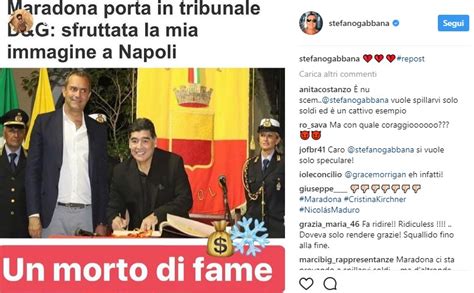 Stefano Gabbana Contro Maradona Morto Di Fame Vesuvio Live