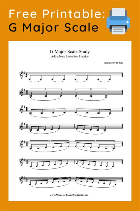 G Major Scale Violin Violin Sheet Music Major Scale Violin Beginner