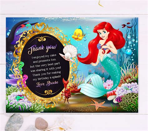 Little Mermaid Birthday Invitation Template Editable Start With A