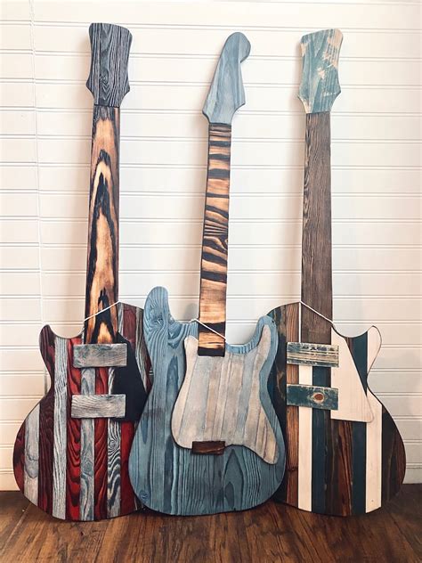 Personalized Guitar Wall Art Wood Guitars Handcrafted Wood Etsy