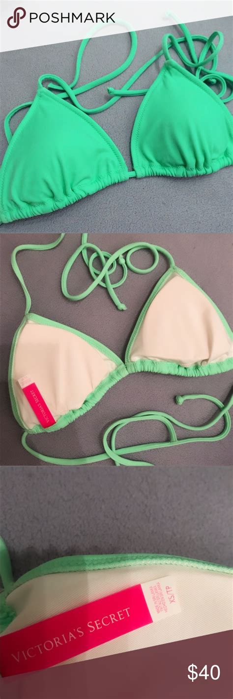 victoria s secret mint green triangle bikini top green triangle bikini bikini tops triangle