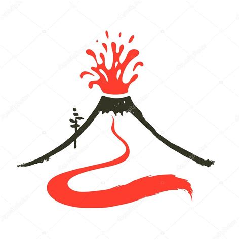Logotipo De Erupción Volcánica Ilustración Vectorial Sobre Fondo