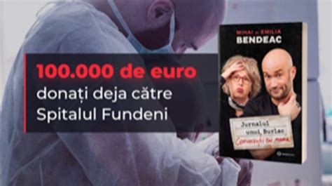 mihai bendeac și editura bookzone au donat 100 000 de euro spitalului fundeni