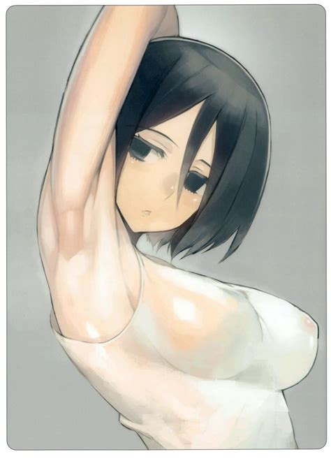 Namaniku Atk Mikasa Ackerman Shingeki No Kyojin Absurdres Highres Scan 1girl Arm Up