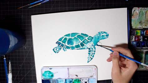 Watercolor Painting Time Lapse Sea Turtle Youtube