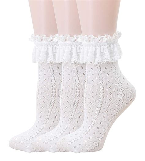 Lace Ankle Socks Ankle Socks Women White Frilly Socks Princess Dance Dance Socks Ruffled