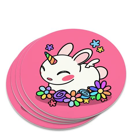 Graphics And More Cute Unicorn Bunny Rabbit With Rainbow Flowers